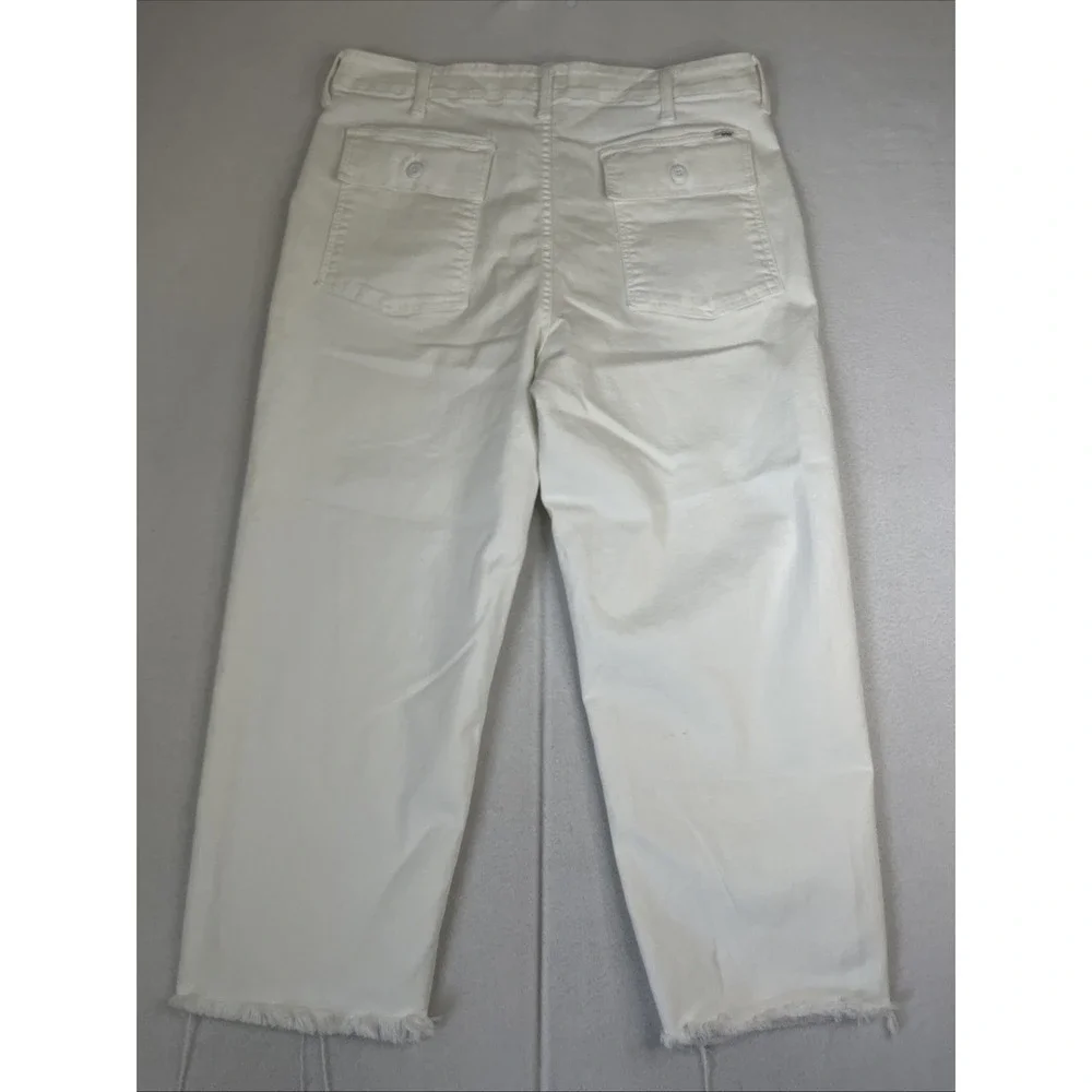 Mother Patch Pocket Private Ankle Fray Jeans White 33 1218-753 Fairest Of Them